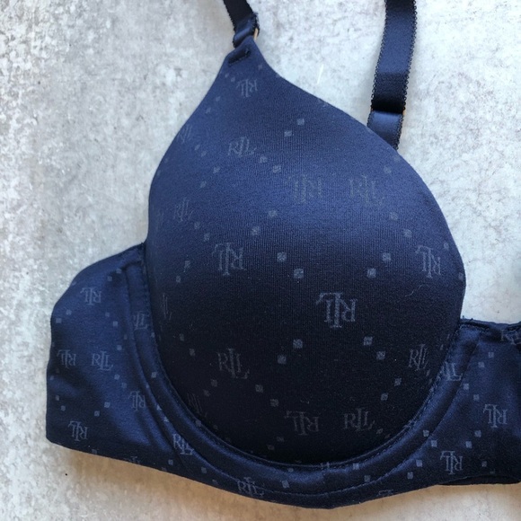 Ralph Lauren Comfort Underwire Full Coverage T-shirt Bra Blue - Picture 11 of 12